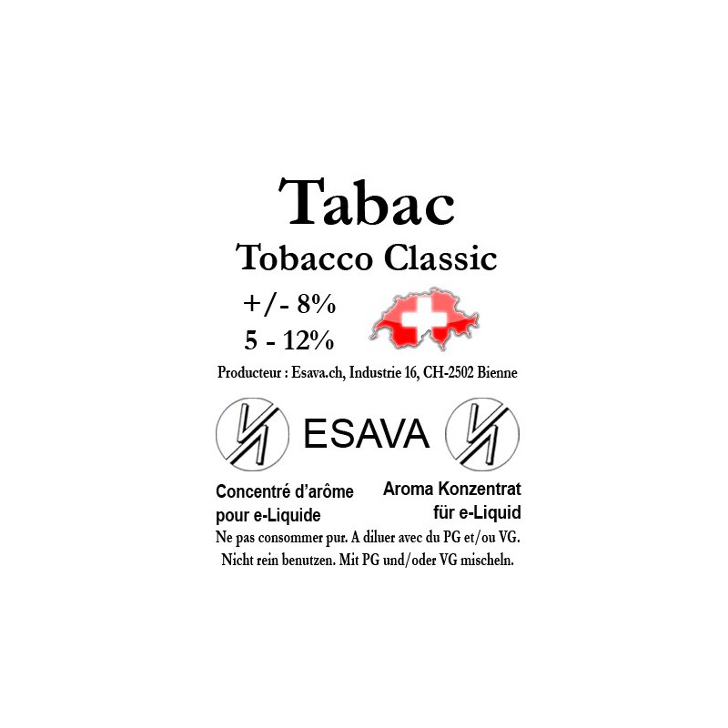 Concentré Tabac Classic 10ml de Esava