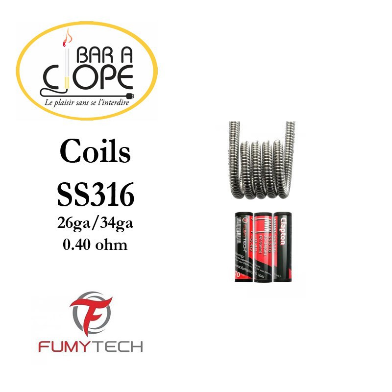 Clapton SS316 26GA+34GA 0.4ohm (10pcs) de Fumytech